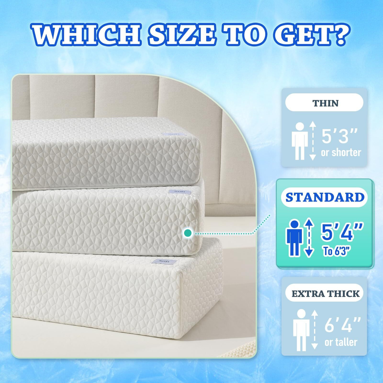 Harborest Ice Cube Cooling Pillow For Side Sleepers Memory Foam Side Sleeper Pillow Support Head & Neck For Pain Relief