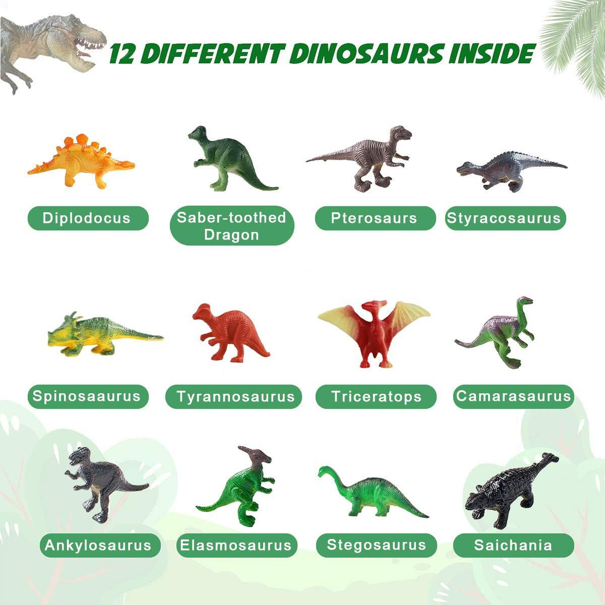 Bigear Dinosaur Eggs Excavation Dig Kit - Dinosaur Toys For Kids - Break Open 12 Dinosaur Eggs And Discover 12 Cute Dinosaurs - Archaeology Preschool Science Stem Crafts Birthday Gifts For Boys Girls