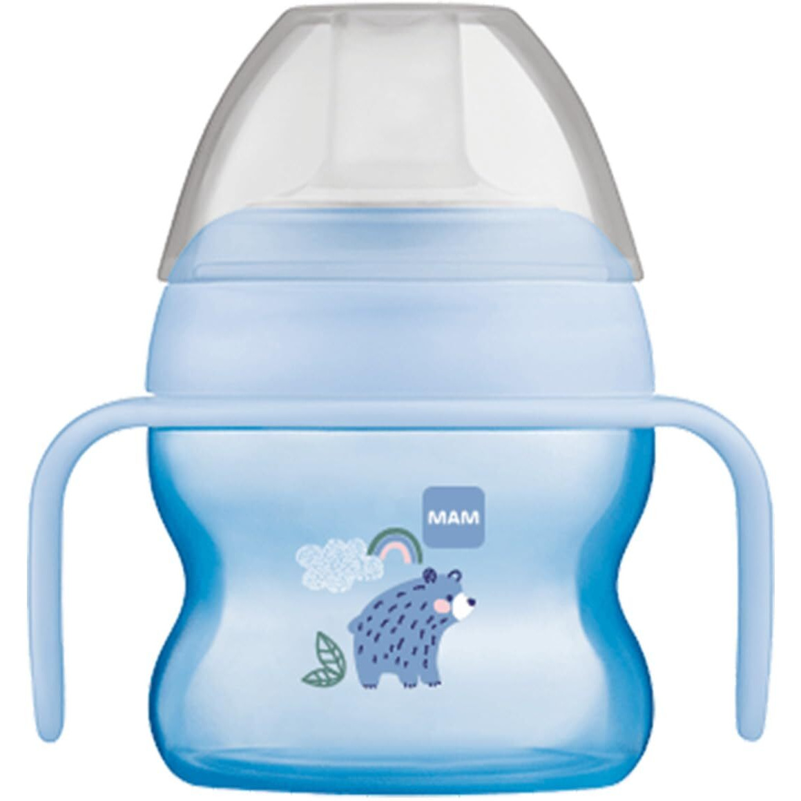 Mam Starter Cup (1 Count), Mam Sippy Cup, Drinking Cup With Extra-Soft Spill-Free Spout And Non-Slip Handles, For Boys 4+ Months, Five Ounces, Blue