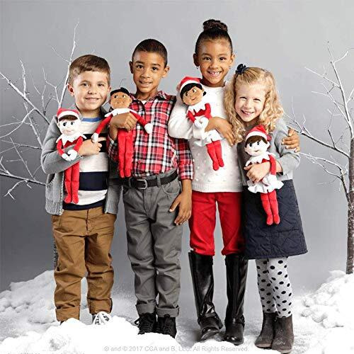 Elf On The Shelf Christmas Plushee Pals Bundle Dark Skin Brown Eyed Boy And Girl Bundle