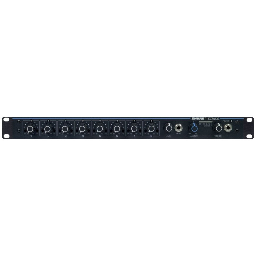 Shure Scm800 Eight Channel Microphone Mixer With 48V Phantom Power, Designed For Sound Reinforcement, General Audio Recording And Audio-Visual Systems
