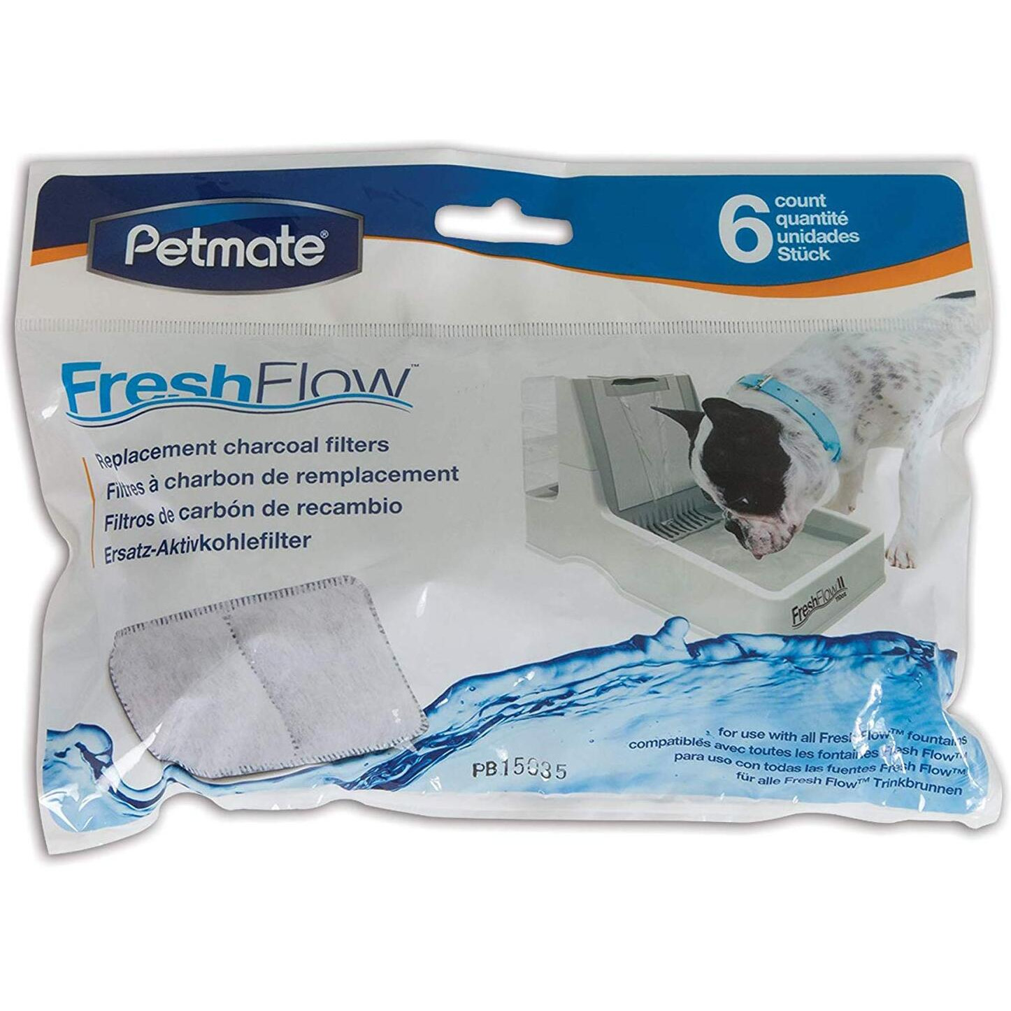 Petmate 6 Count Fresh Flow Replacement Filter,Gray