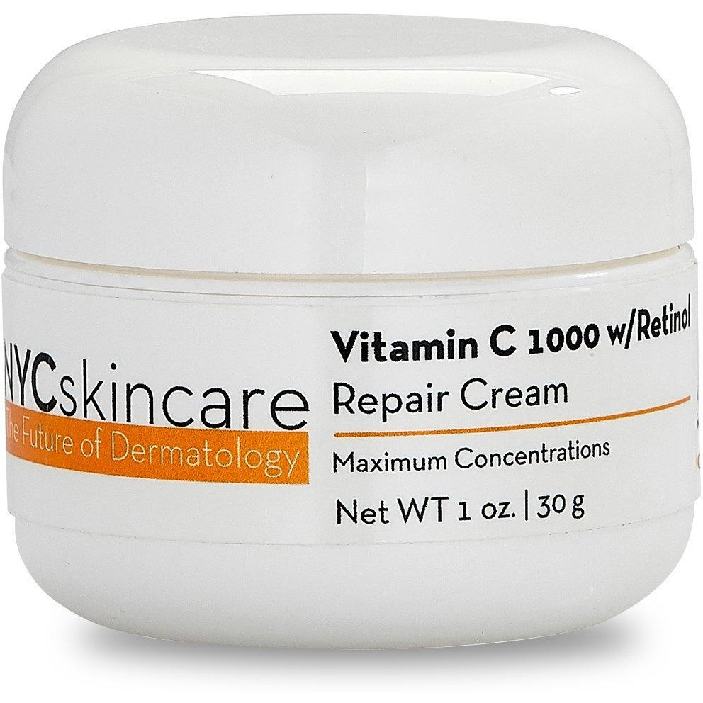 Vitamin C W/Retinol 1,000 Cream For Face | W/Jojoba Oil, Squalane & Antioxidants | Professional Quality | May Help Smooth Appearance Of Fine Lines & Wrinkles, Brightens Complexion 1Oz