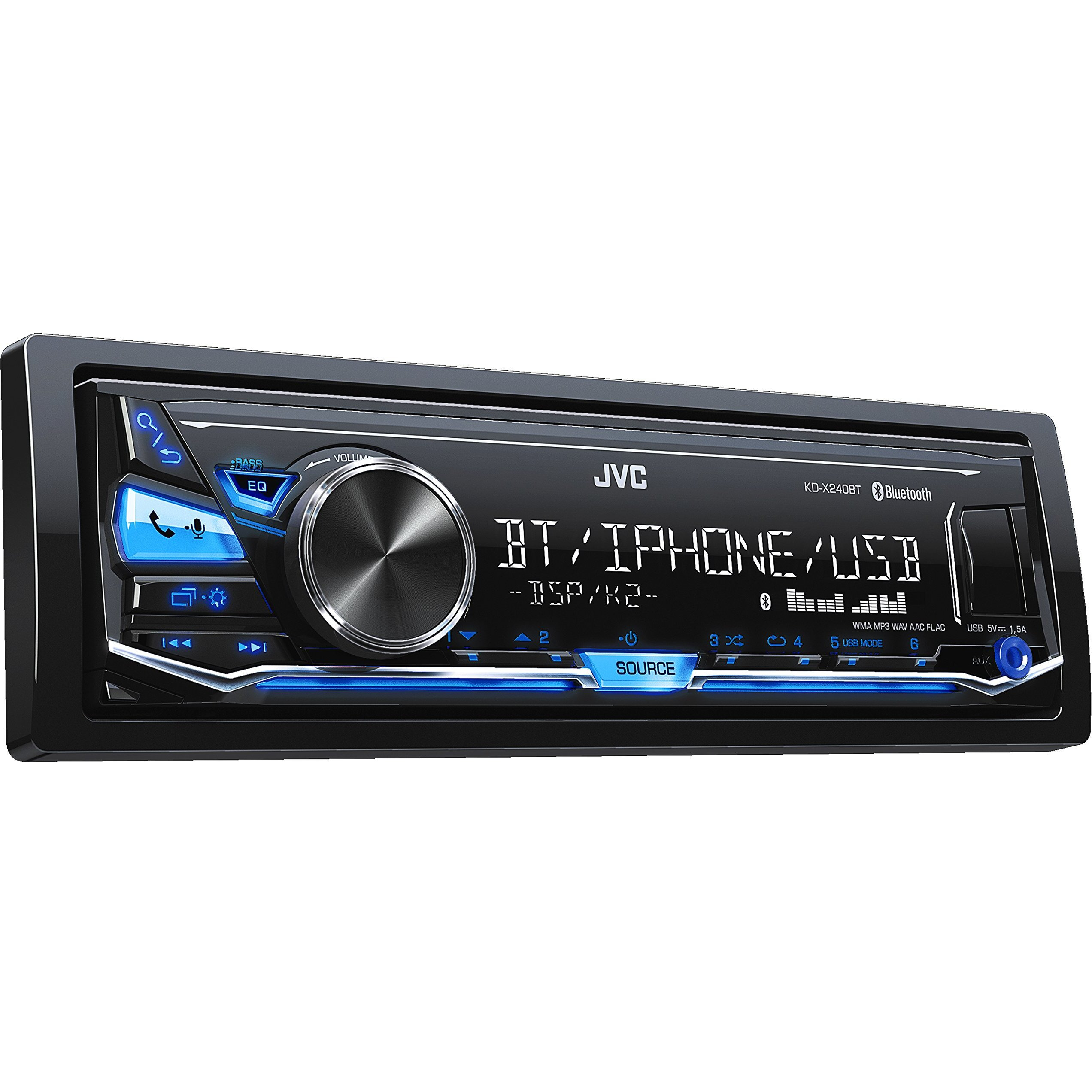 Jvc Kd-X240Bt Single Din In-Dash Digital Media Car Stereo With Android/Iphone Compatibility
