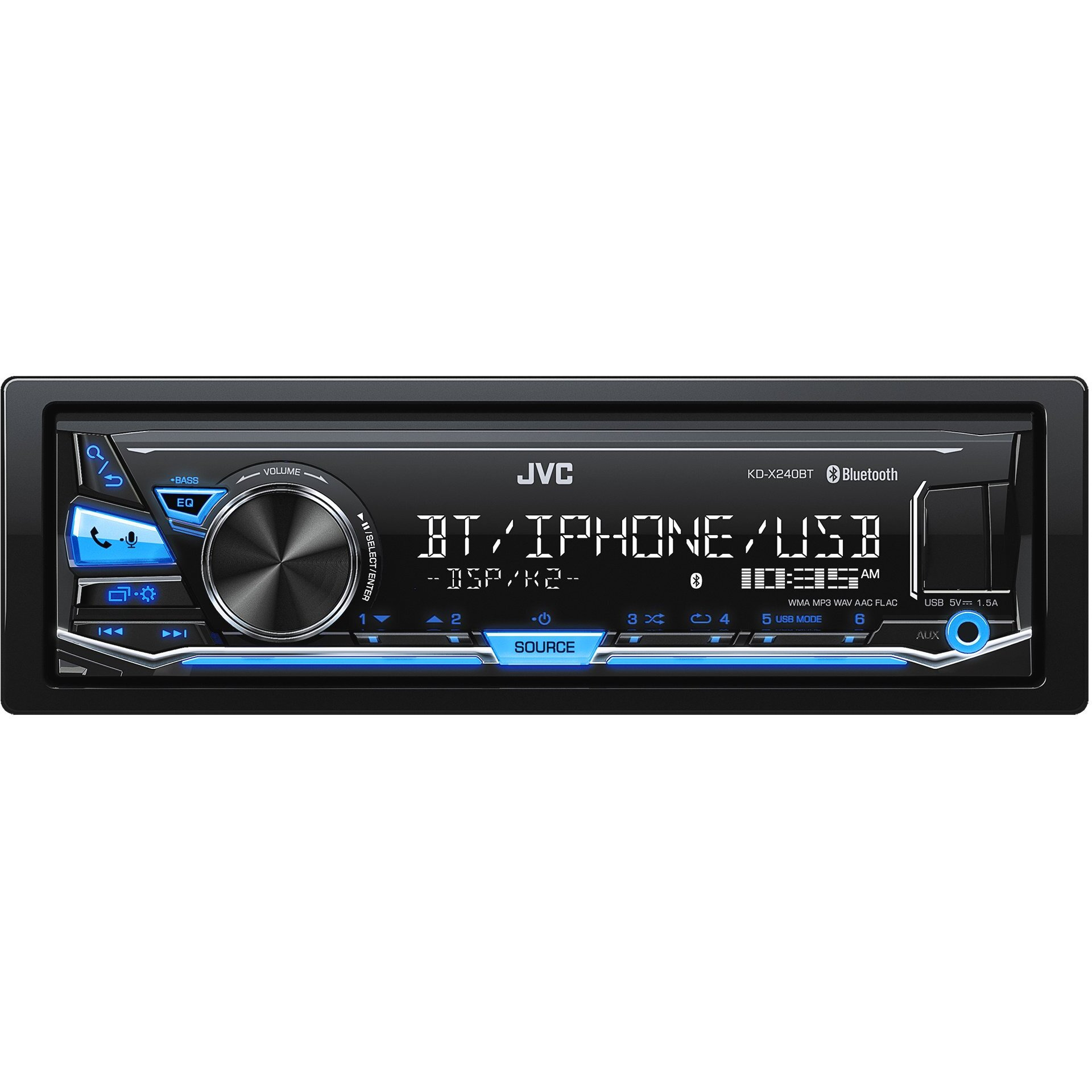 Jvc Kd-X240Bt Single Din In-Dash Digital Media Car Stereo With Android/Iphone Compatibility