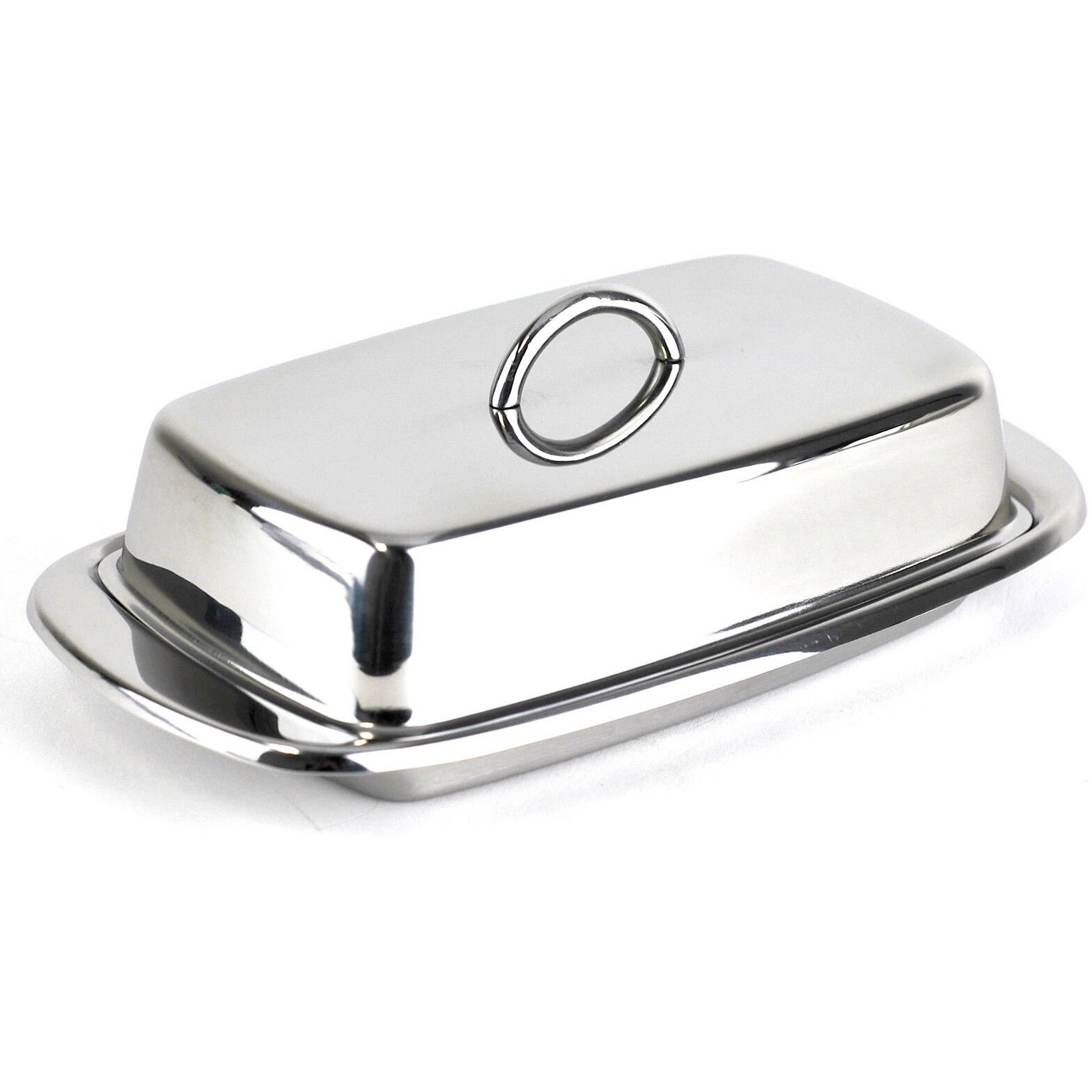 Cuisinox Stainless Steel Butter Dish With Lid, 4"" X 7.5""