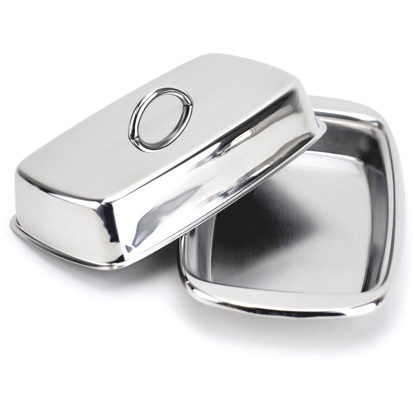 Cuisinox Stainless Steel Butter Dish With Lid, 4"" X 7.5""