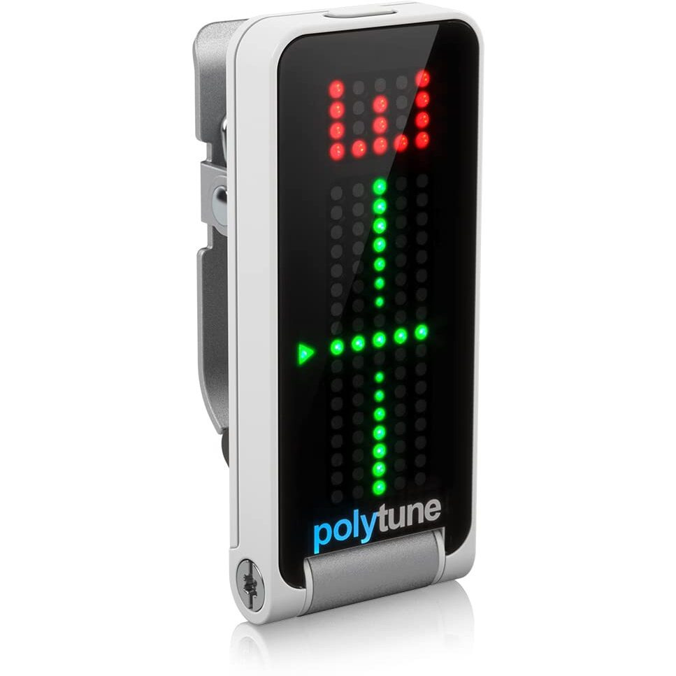 Tc Electronic Polytune Clip Clip-On Tuner With Polyphonic, Strobe And Chromatic Modes And 108 Led Matrix Display For Ultimate Tuning Performance