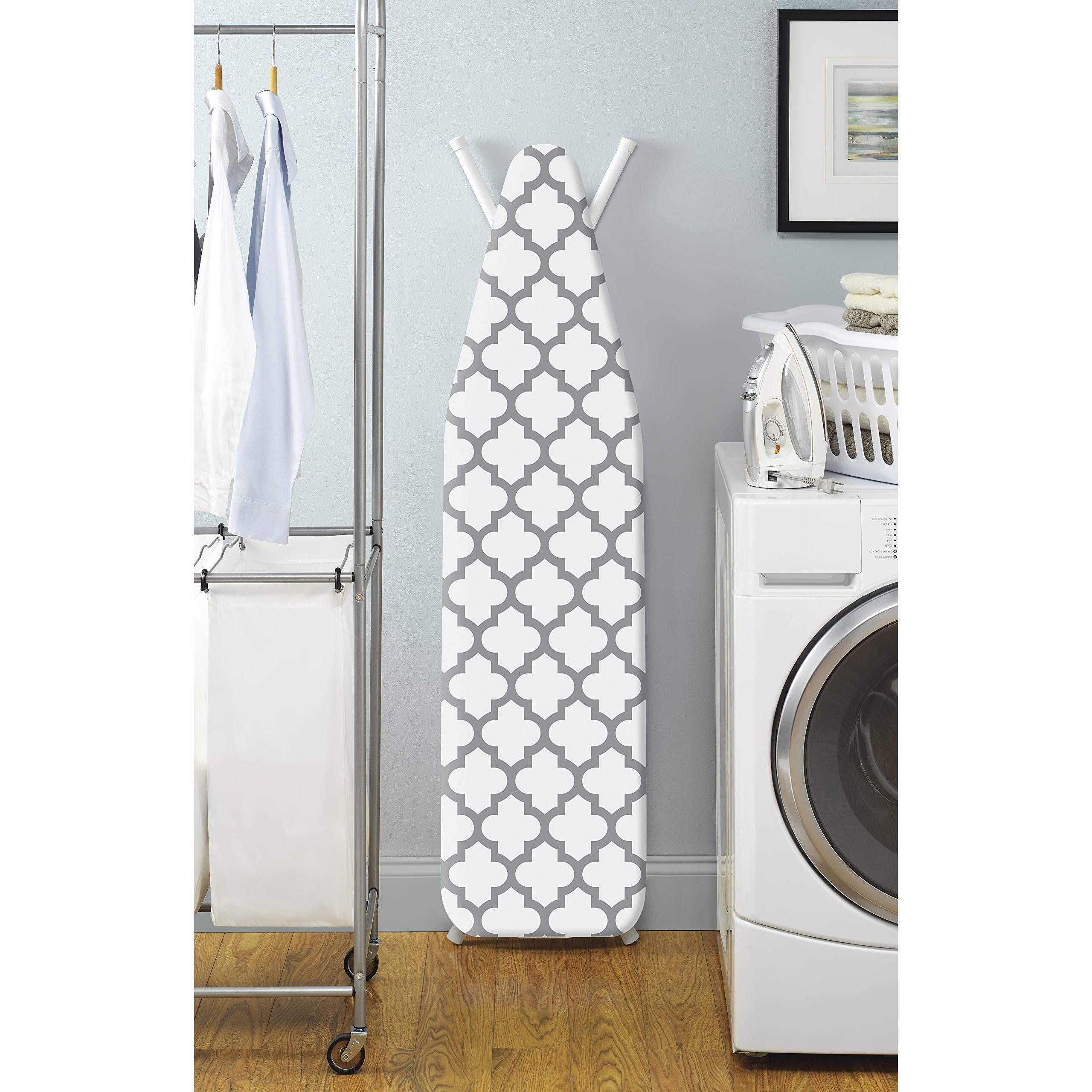 Whitmor Deluxe Ironing Board Cover And Pad (Ironing Board Not Included) - Medallion Grey