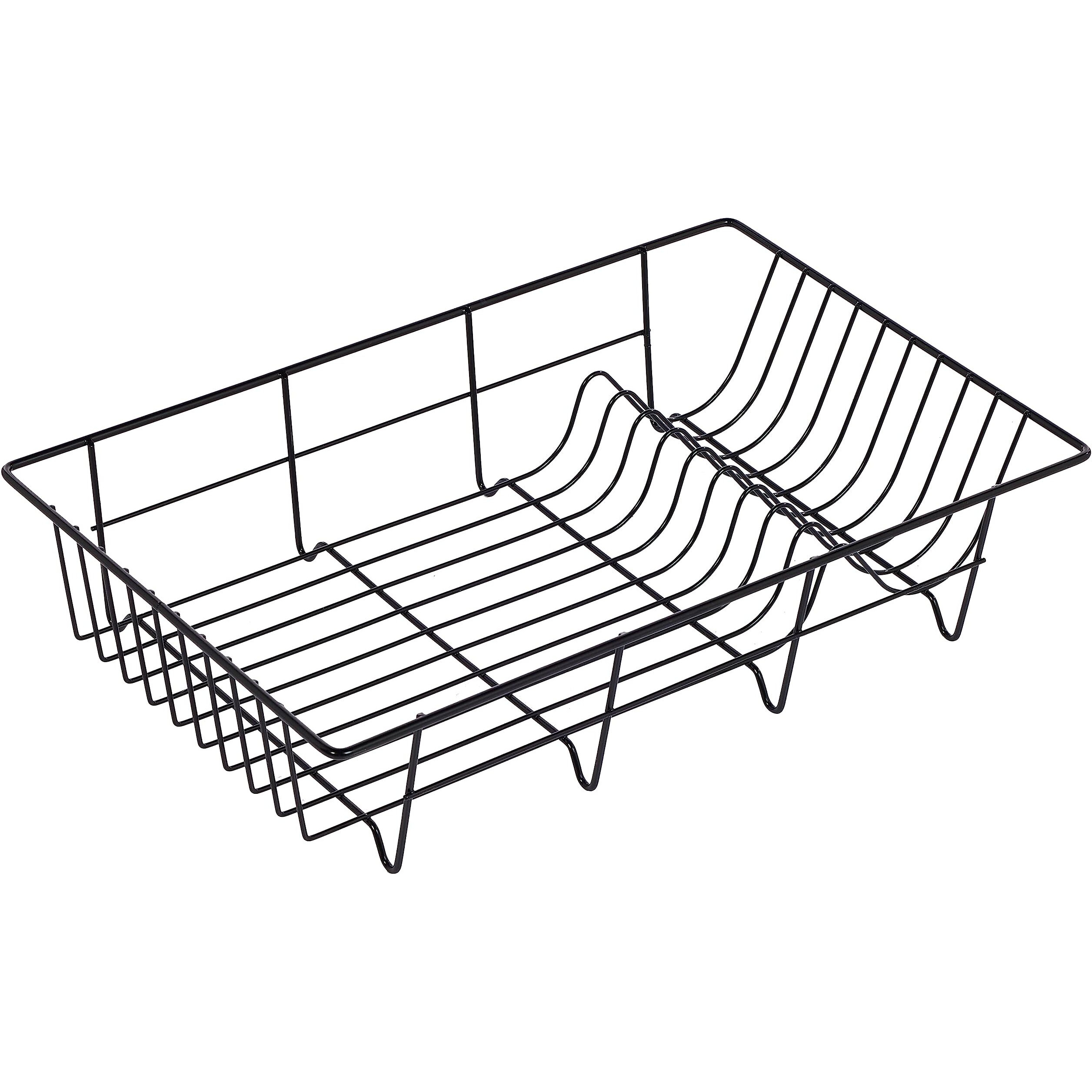 Sweet Home Collection Dish Drainer Drain Board And Utensil Holder Simple Easy To Use, 19"" X 12"" X 5"", Black