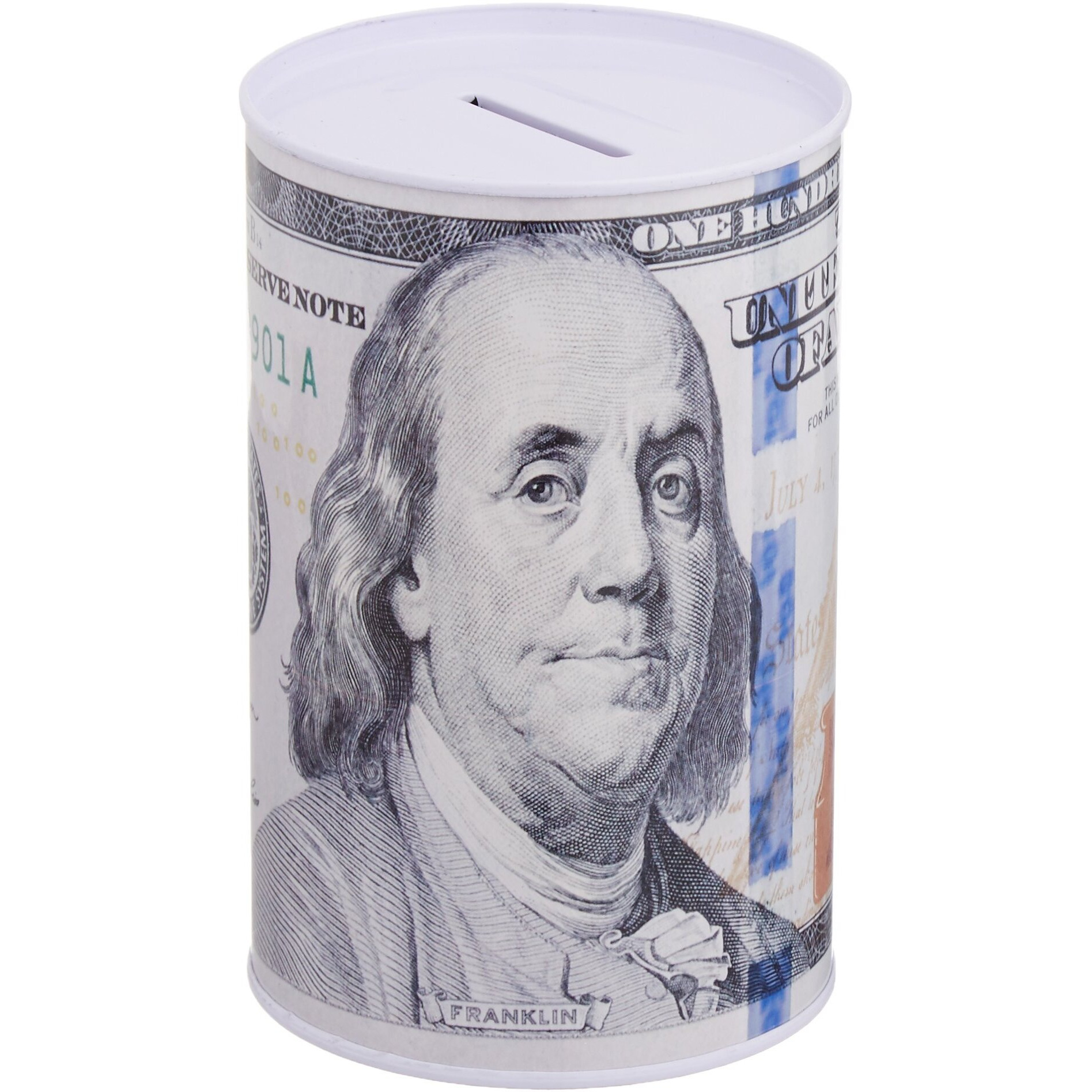 Home Bay Metal Money Piggy Bank With 100 Dollar Bill Wrapping