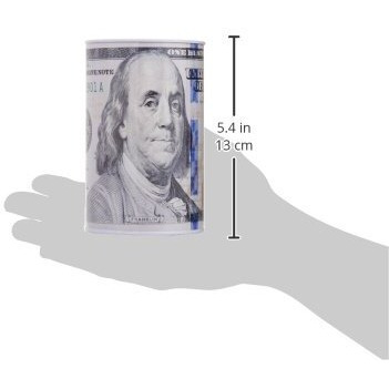 Home Bay Metal Money Piggy Bank With 100 Dollar Bill Wrapping