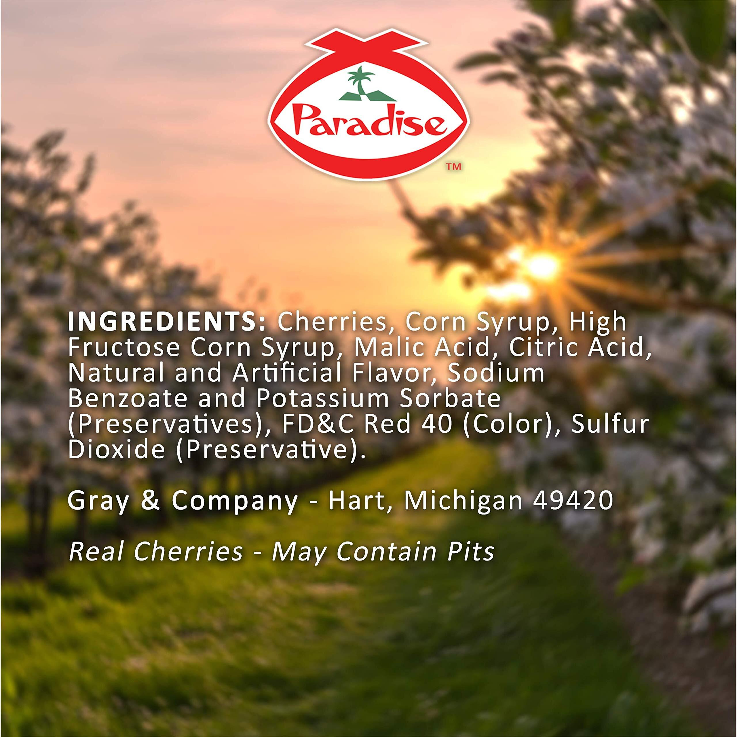 Paradise Cherries Whole, Red, 16 Ounce