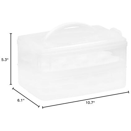 Snapware Snap 'N Stack Portable Storage Carrier With Lid For Eggs, Bpa-Free Egg Holders, Dessert Carrier With Stackable Trays, Microwave, Freezer And Dishwasher Safe(Clear)