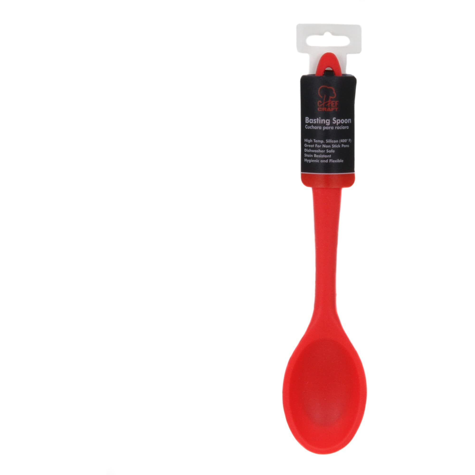 Chef Craft Premium Silicone Basting Spoon, 11 Inch, Red