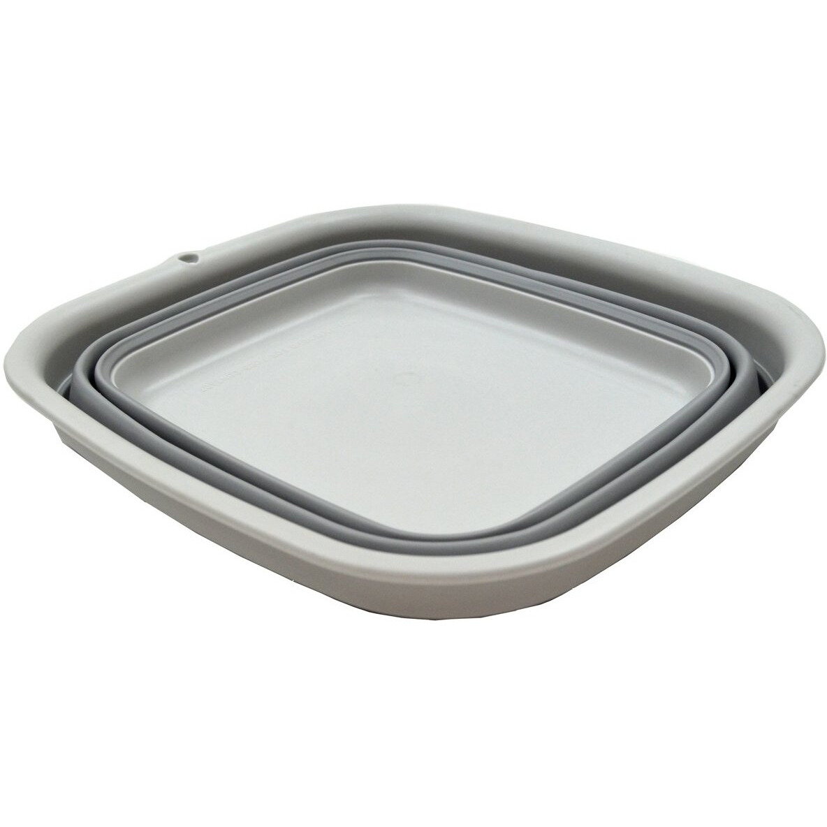 Sammart 7.7L (2 Gallon) Collapsible Tub - Foldable Dish Tub - Portable Washing Basin - Space Saving Plastic Washtub (Grey, S)