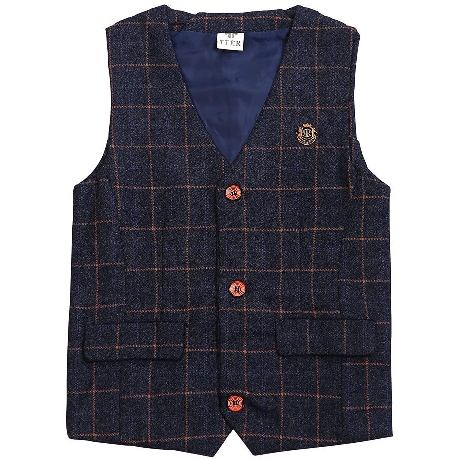 Taojian Baby Vintage Style And Wedding Tuxedo Waistcoat Outfit Suit (As1, Age, 4_Years, Dark Blue)