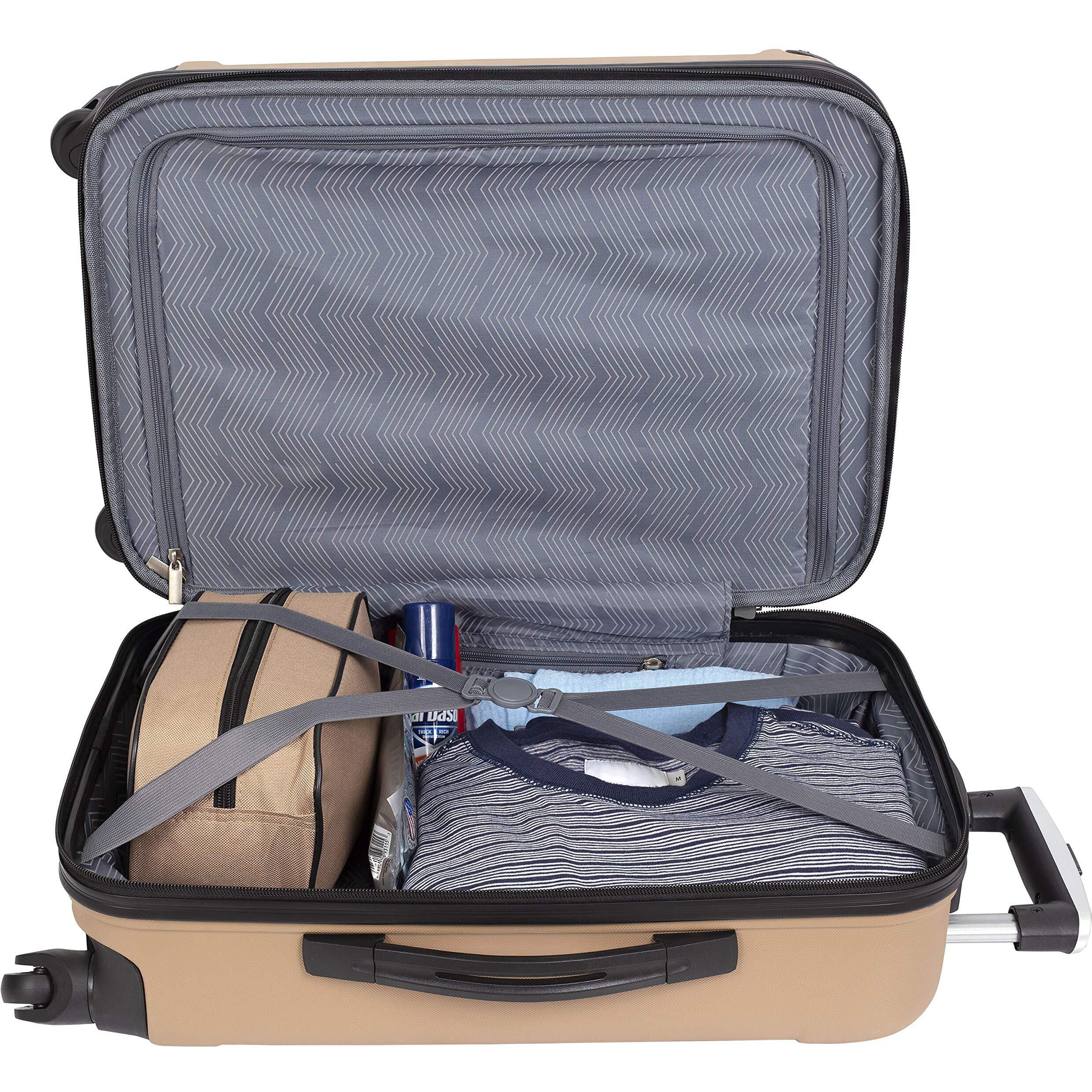 Travelers Club Midtown Hardside Luggage Travel, Tan, 4-Piece Set