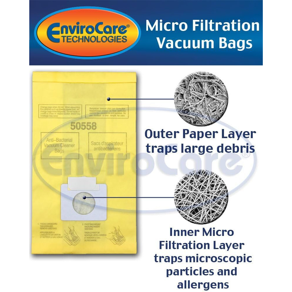 Envirocare Replacement Micro Filtration Vacuum Cleaner Dust Bags Designed To Fit Kenmore Canister Type C Or Q 50555, 50558, 50557 And Panasonic Type C-5 18 Pack