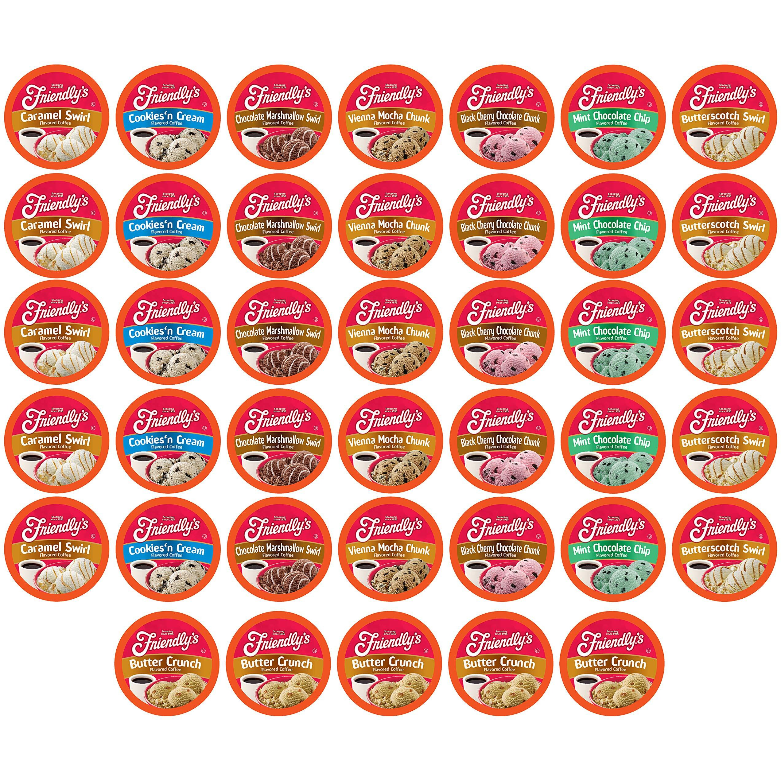 Friendly's Coffee Pods, Assorted Flavored Ice Cream Variety Pack, Compatible With Keurig K Cup Brewers, 40 Count