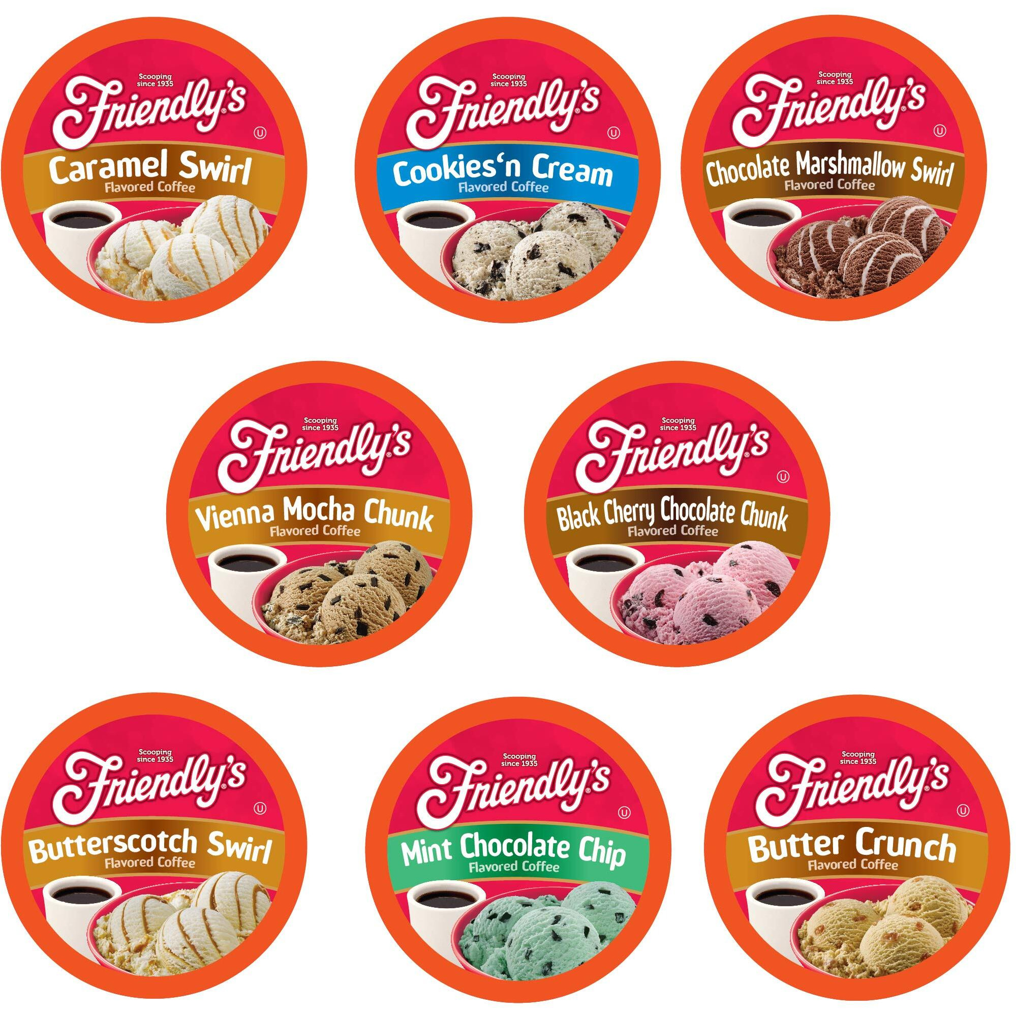 Friendly's Coffee Pods, Assorted Flavored Ice Cream Variety Pack, Compatible With Keurig K Cup Brewers, 40 Count