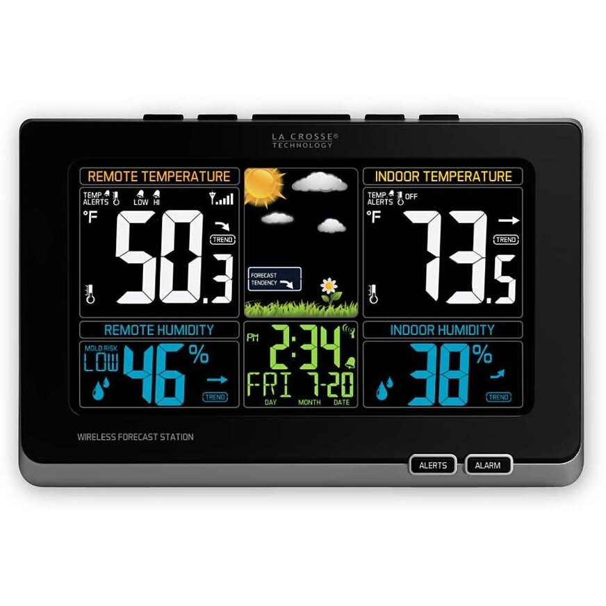 La Crosse Technology 308-1414Mb-Int Wireless Color Weather Station With Mold Indicator, Black
