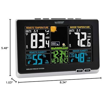 La Crosse Technology 308-1414Mb-Int Wireless Color Weather Station With Mold Indicator, Black