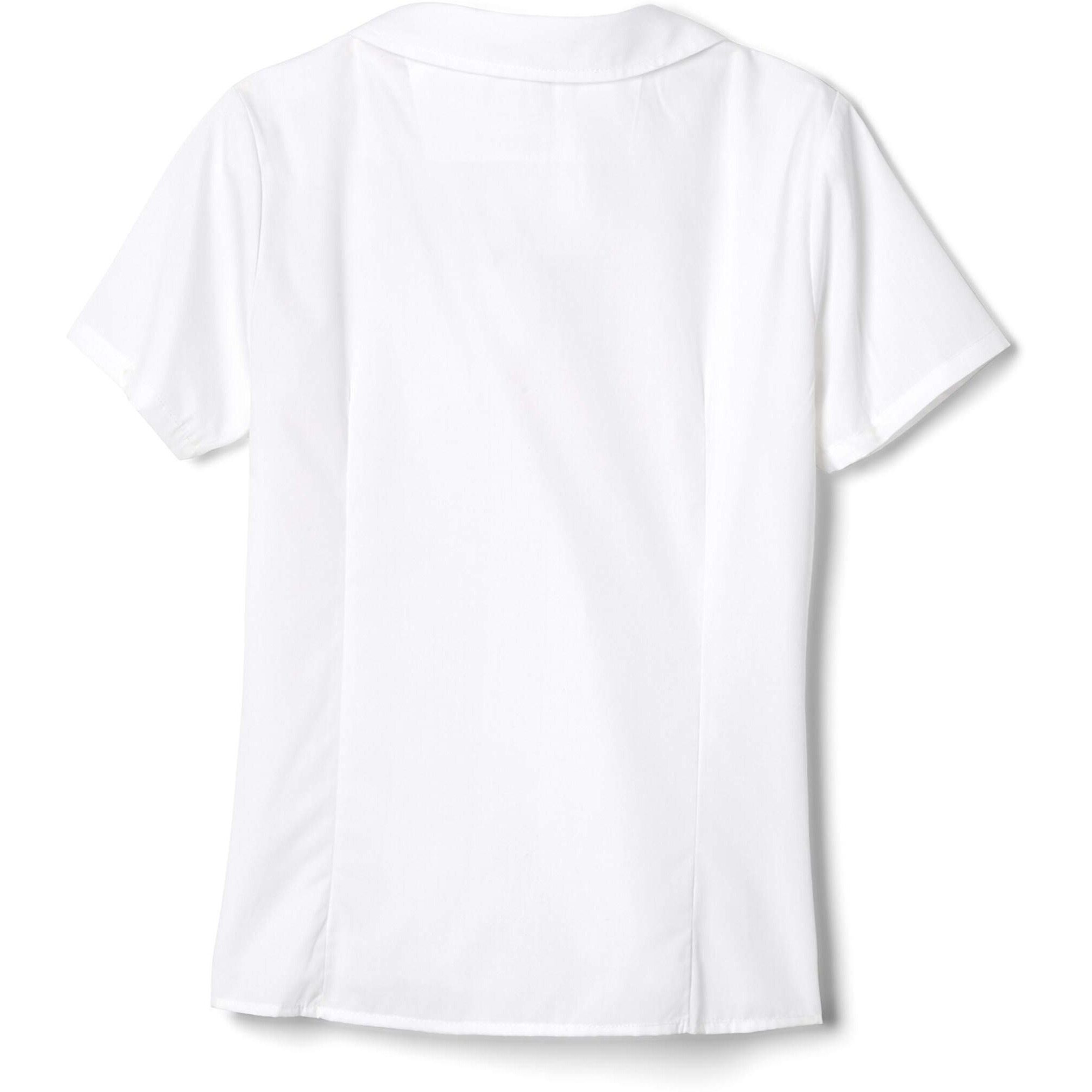 French Toast Womens Short Sleeve Peter Pan Collar (Standard & Plus) Blouse, White, 8 Us