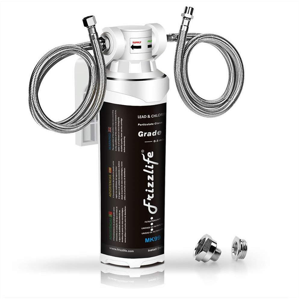 Frizzlife Under Sink Water Filter System-Nsf/Ansi 53&42 Certified High Capacity Direct Connect Under Counter Drinking Water Filtration System-0.5 Micron Reduces Lead, Chlorine, Bad Taste & Odor