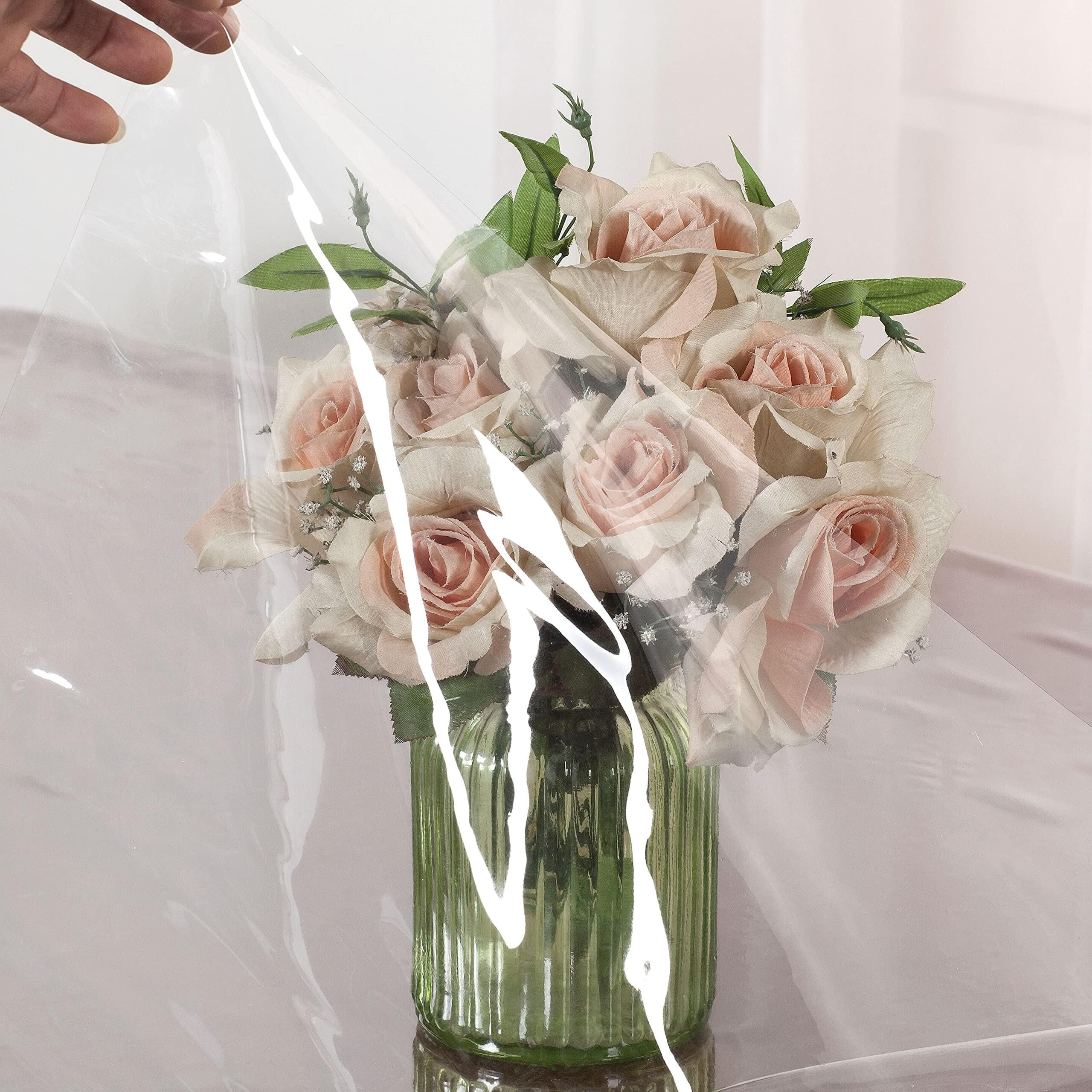 Diamondhome Clear_Transparent Tablecloth Heavy Duty Kitchen Table Top Cover Water Proof Hard Plastic Vinyl Spills Protector (60"" X 90"")