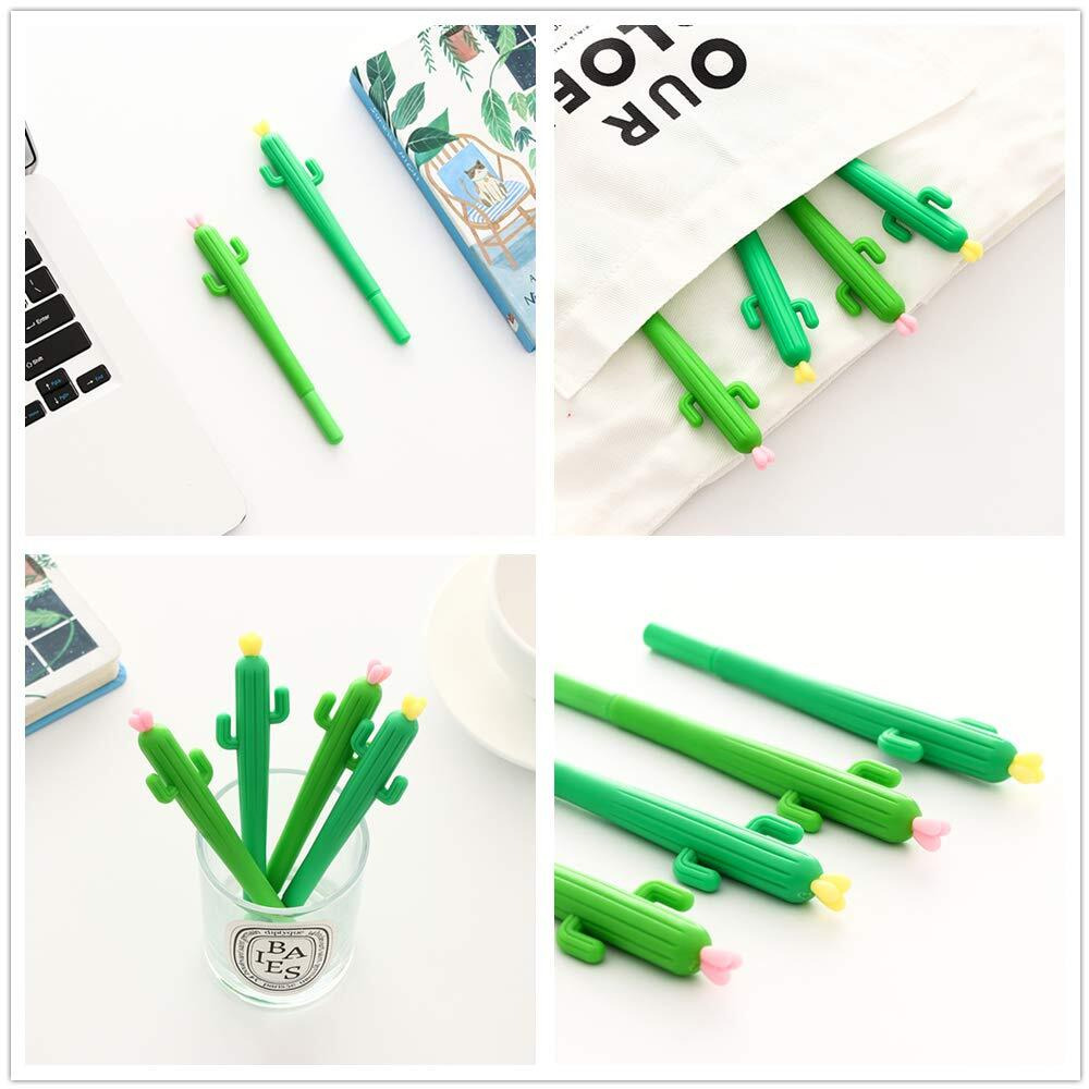 Jevenis 19 Pcs Cactus Ballpoint Pen Cactus Black Ink Writing Pens With Cactus Pencil Pouch Cactus Clip Cactus Notes Sticker For Office Home Supply Gift
