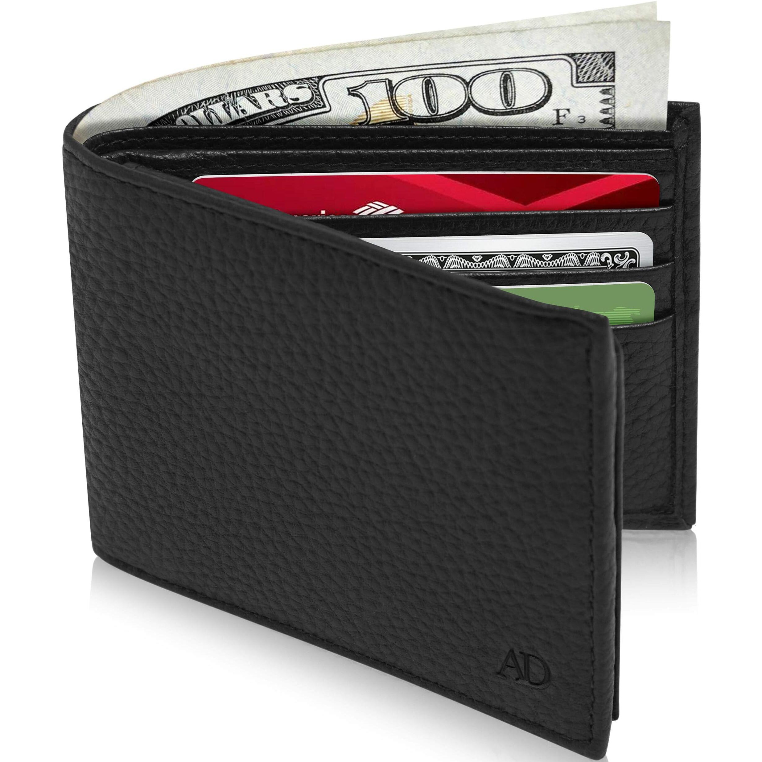 Access Denied Slim Leather Bifold Wallets For Men - Minimalist Mens Wallet Rfid Blocking Card Holder With Id Window Gifts For Men