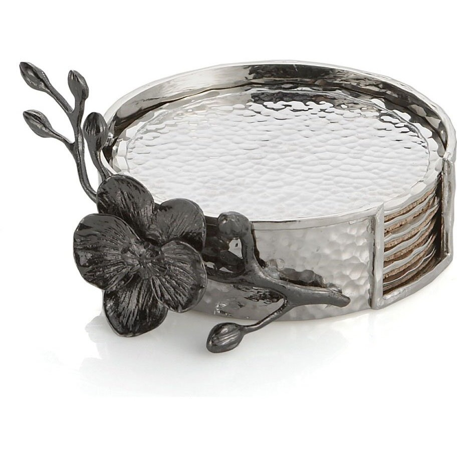 Michael Aram Black Orchid Drink Coaster Set