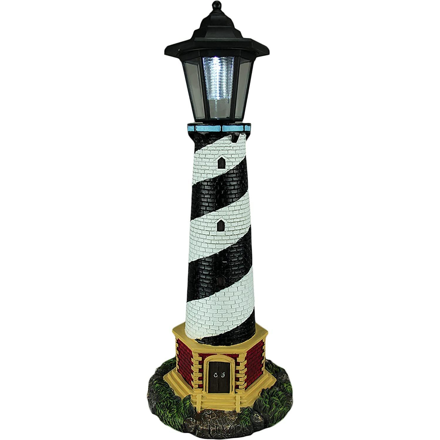 Gardengreeters Guiding Light Black And White Solar Led Outdoor Figurine