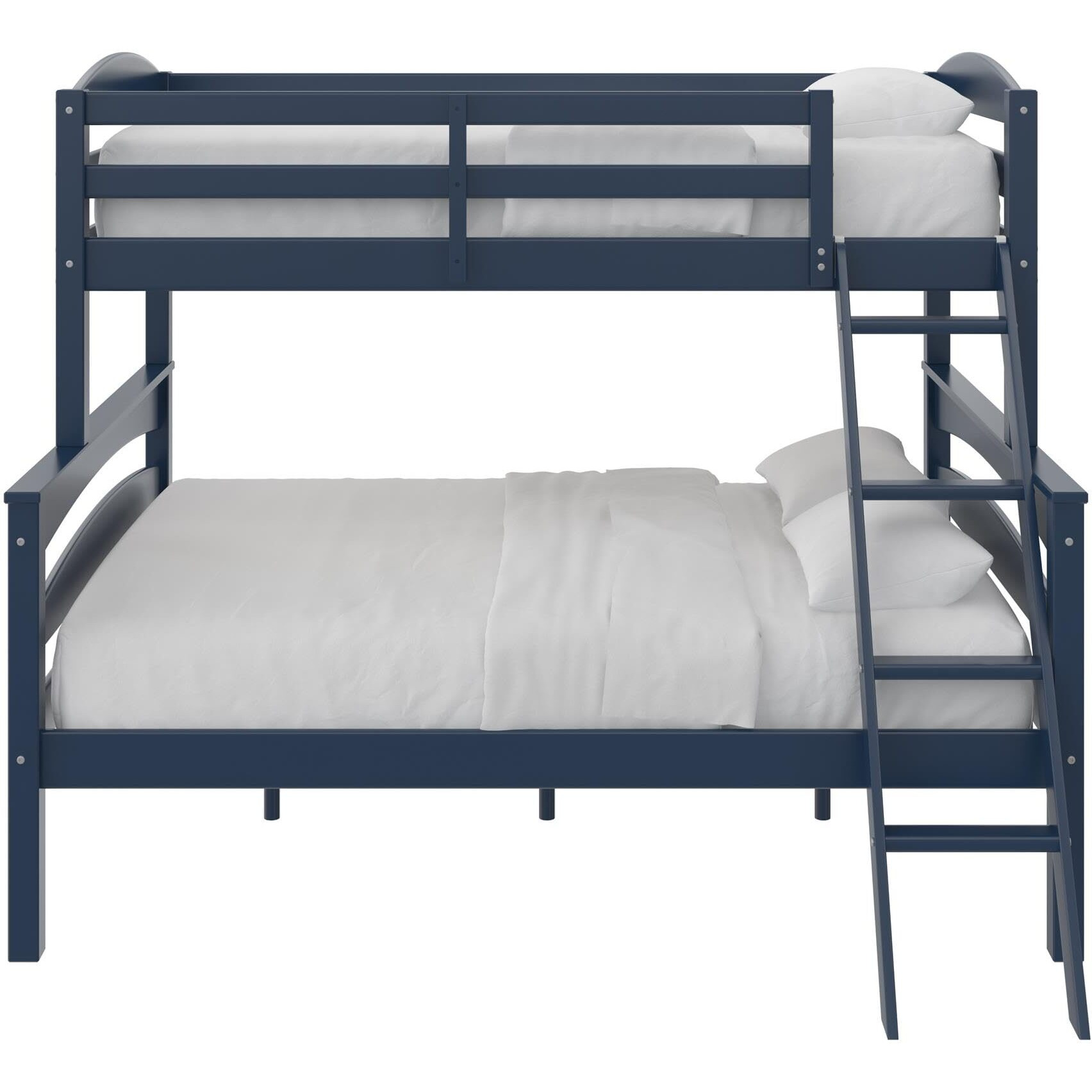 Dhp Brady Solid Wood Bunk Beds With Ladder And Guard Rail, Twin Over Full, Graphite