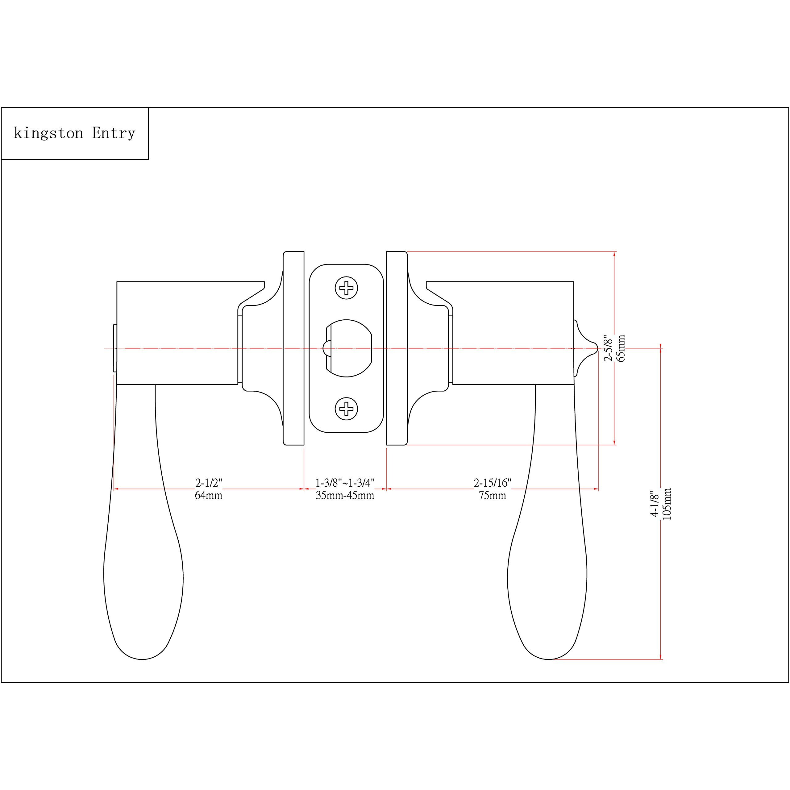 Designers Impressions Kingston Design Black Entry Lever With Matching Single Cylinder Deadbolt Combo Pack Keyed Alike (We Key Lock Orders Alike For Free)