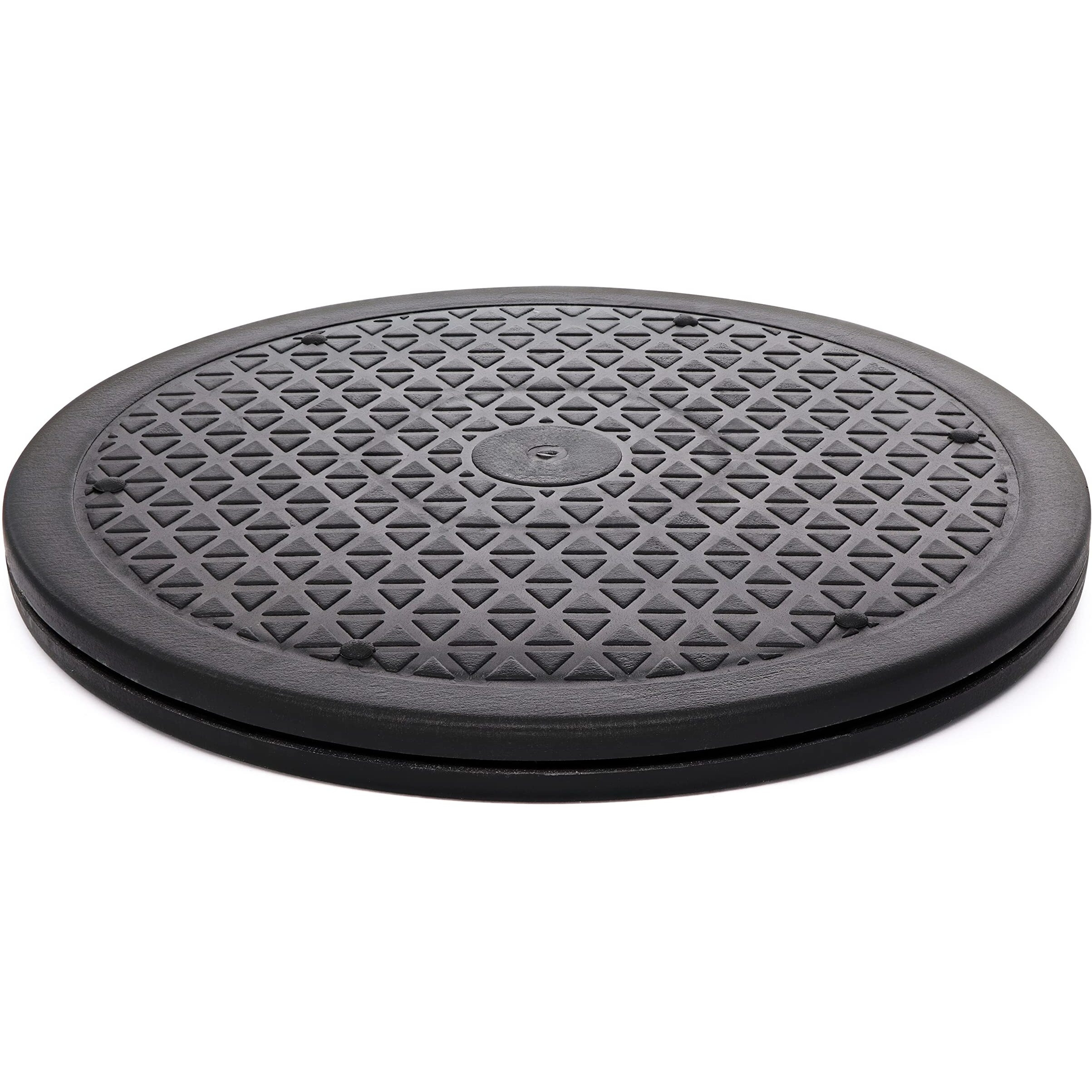 Lazy Susan Turntable Organizer, Non Skid Large Lazy Susan Turntable For Cabinet, Computer Or Laptop, Plastic Turn Table, Black 12 In, 1 Pc - By Rampro