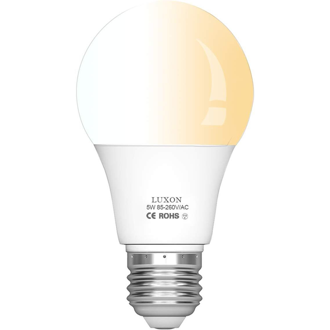 Luxon 5W A19 Radar Detector Dusk To Dawn 50W Equivalent Smart Led Lamp Lighting Indoor Outdoor Motion Sensor Bulb Auto On/Off E26 Base Soft White 2700K