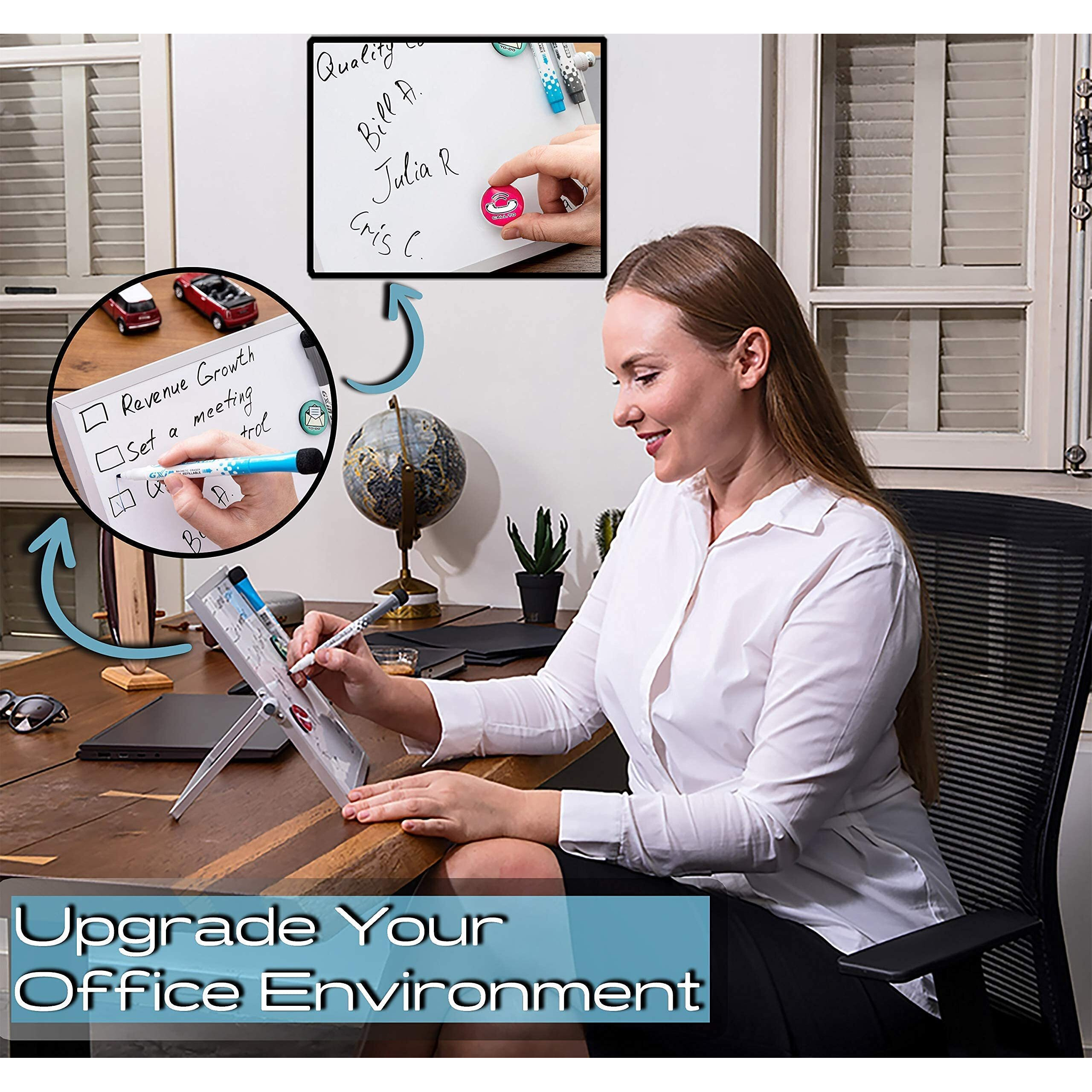 Small White Board 10"&quotX10"" - Desktop Dry Erase Whiteboard With Stand, 3 Markers, 4 Magnets & Eraser - Tabletop Double-Sided Portable Mini White Board Easel For Office Desk, Kids Home School Students