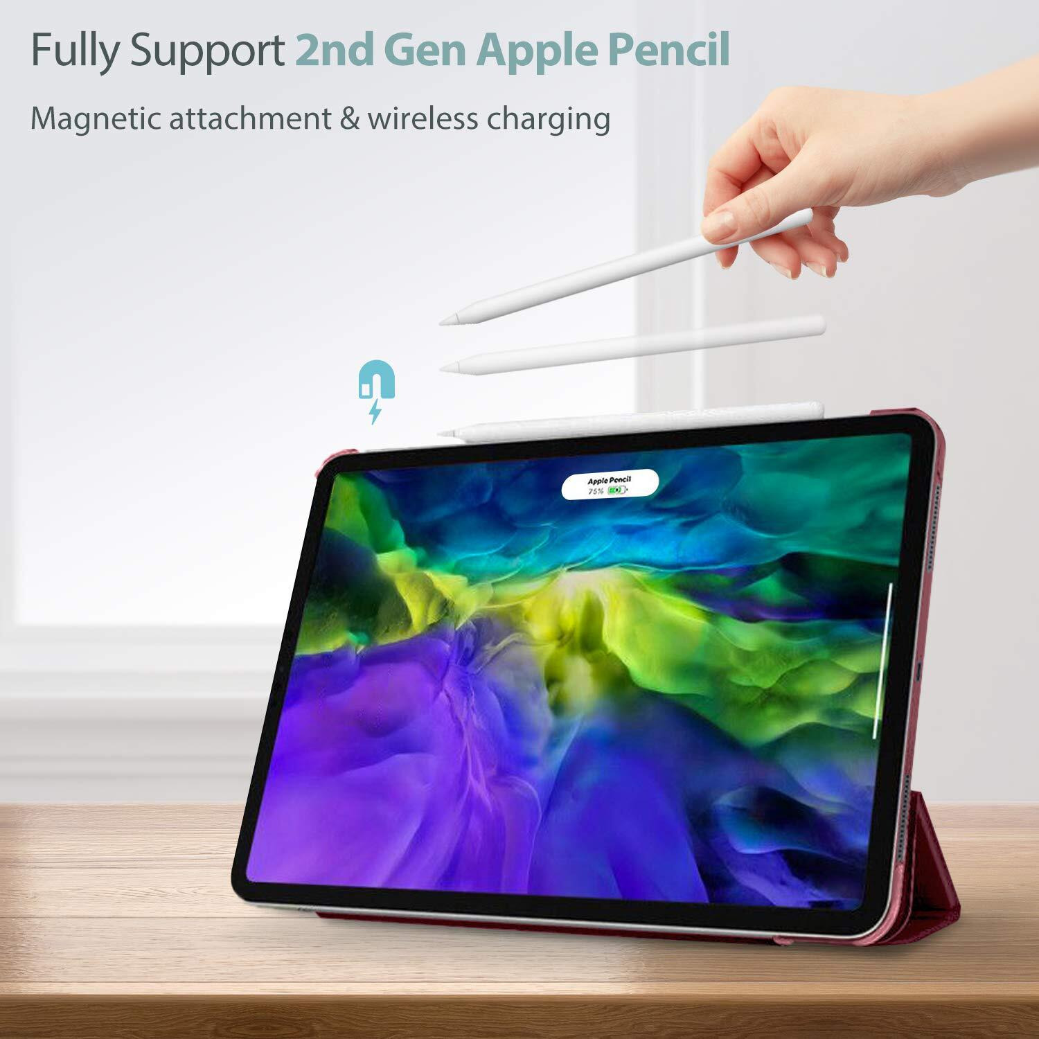 Procase Smart Case For Ipad Pro 11 Case 2021 2020 2018, Slim Stand Hard Back Shell Smart Cover For Ipad Pro 11 Inch 3Rd Generation 2021/ 2Nd Gen 2020 / 1St Gen 2018 -Wine