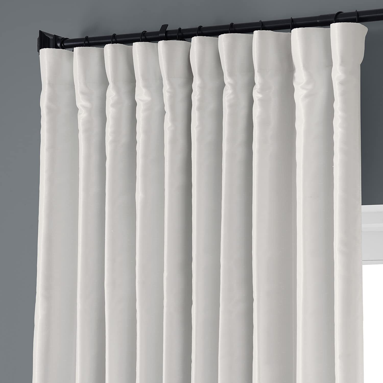 Hpd Half Price Drapes Extra Wide Faux Silk Blackout Curtains 96 Inches Long For Bedroom & Living Room Vintage Textured Blackout Curtain (1 Panel), 100W X 96L, Off White