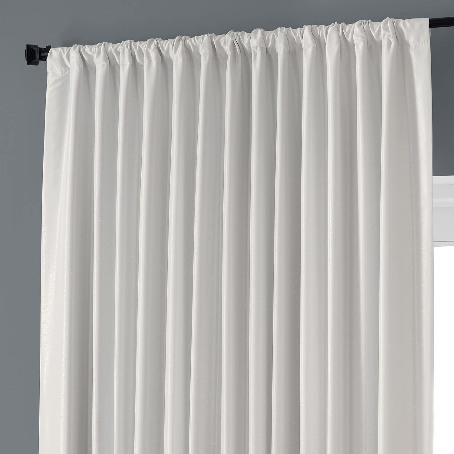 Hpd Half Price Drapes Extra Wide Faux Silk Blackout Curtains 96 Inches Long For Bedroom & Living Room Vintage Textured Blackout Curtain (1 Panel), 100W X 96L, Off White