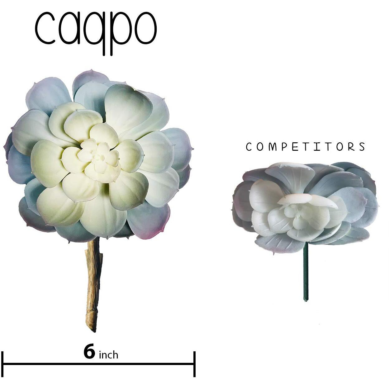 Caqpo Artificial Succulents - 15 Pack - Premium Unpotted Artificial And Realistic Textured Fake Succulent Plants For Diy - Faux Cactus Plant Bulk - Feaux Succulent Plants