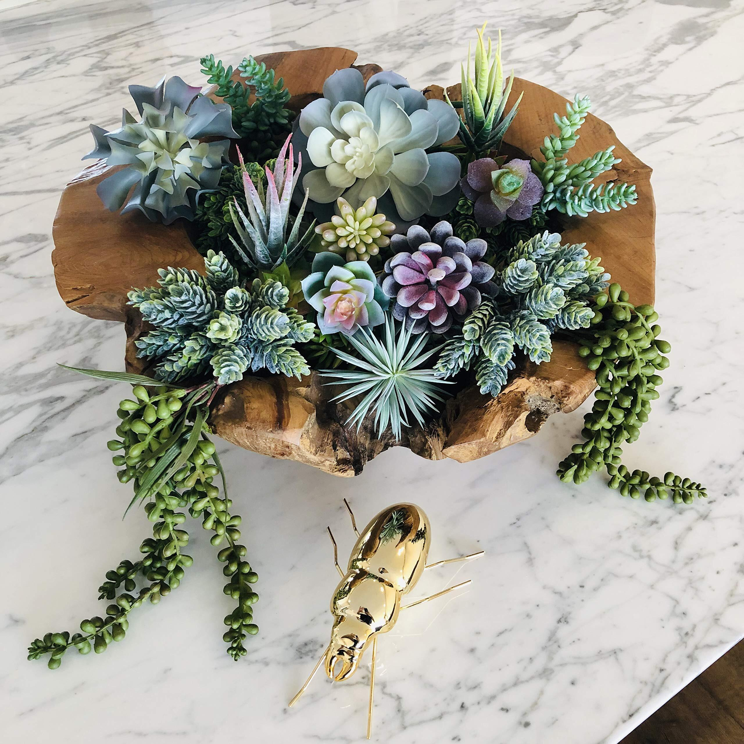Caqpo Artificial Succulents - 15 Pack - Premium Unpotted Artificial And Realistic Textured Fake Succulent Plants For Diy - Faux Cactus Plant Bulk - Feaux Succulent Plants