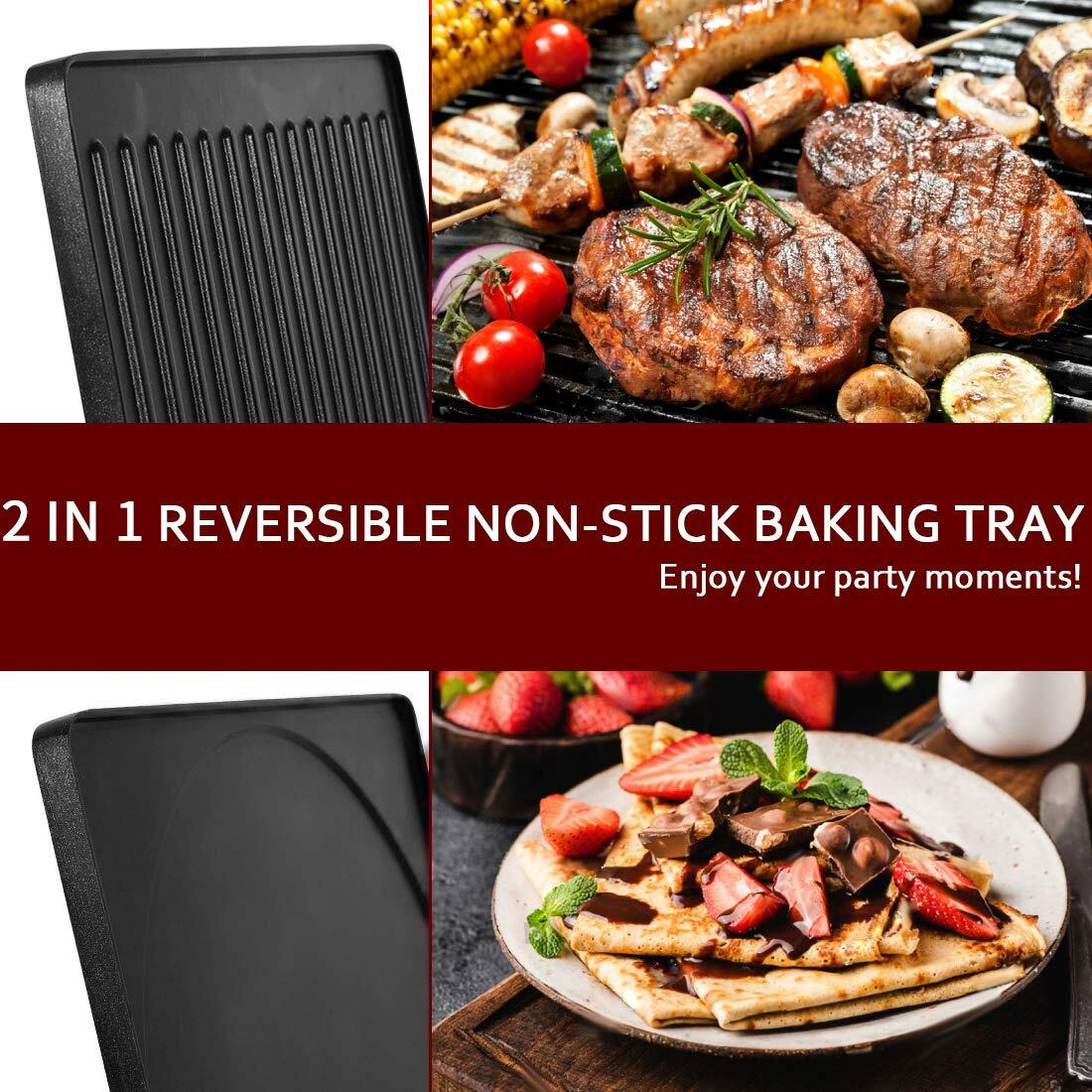 Cusimax Raclette Grill Electric Grill Table Portable 2 In 1 Korean Bbq Grill Indoor & Cheese Raclette, Reversible Non-Stick Plate, Crepe Maker With Adjustable Temperature Control And 8 Paddles