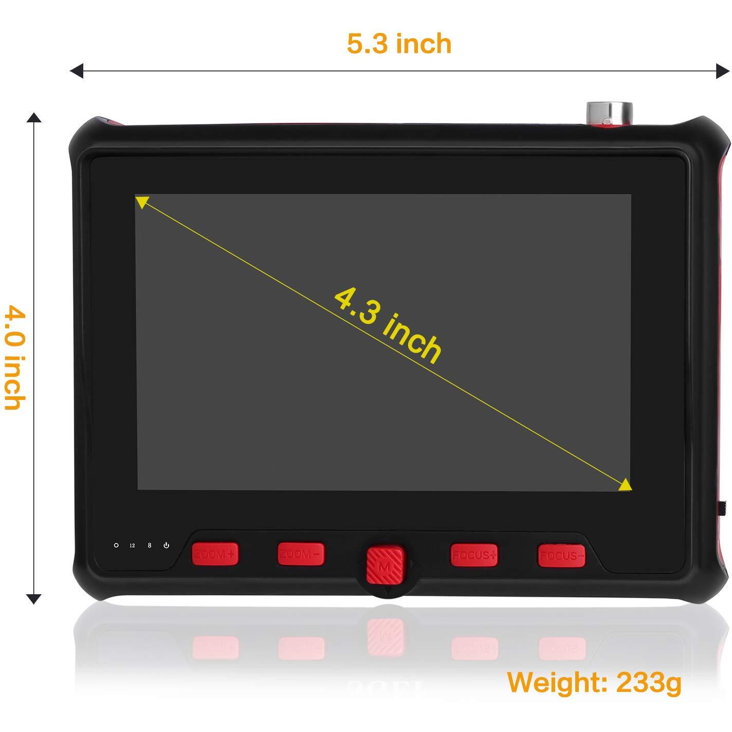 Sgef Wrist Cctv Tester, Portable Camera Tester Cvbs Analog Tester4.3"" Tft Color Lcd Cctv Video Audio Security Surveillance Camera Tester(6300)