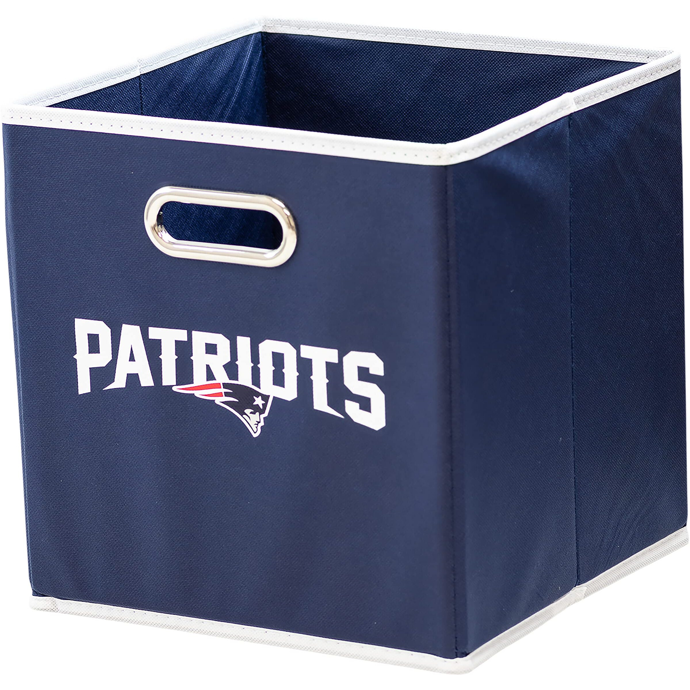 Franklin Sports Nfl New England Patriots Collapsible Storage Bin - Nfl Folding Cube Storage Container - Fits Bin Organizers - Fabric Nfl Team Storage Cube