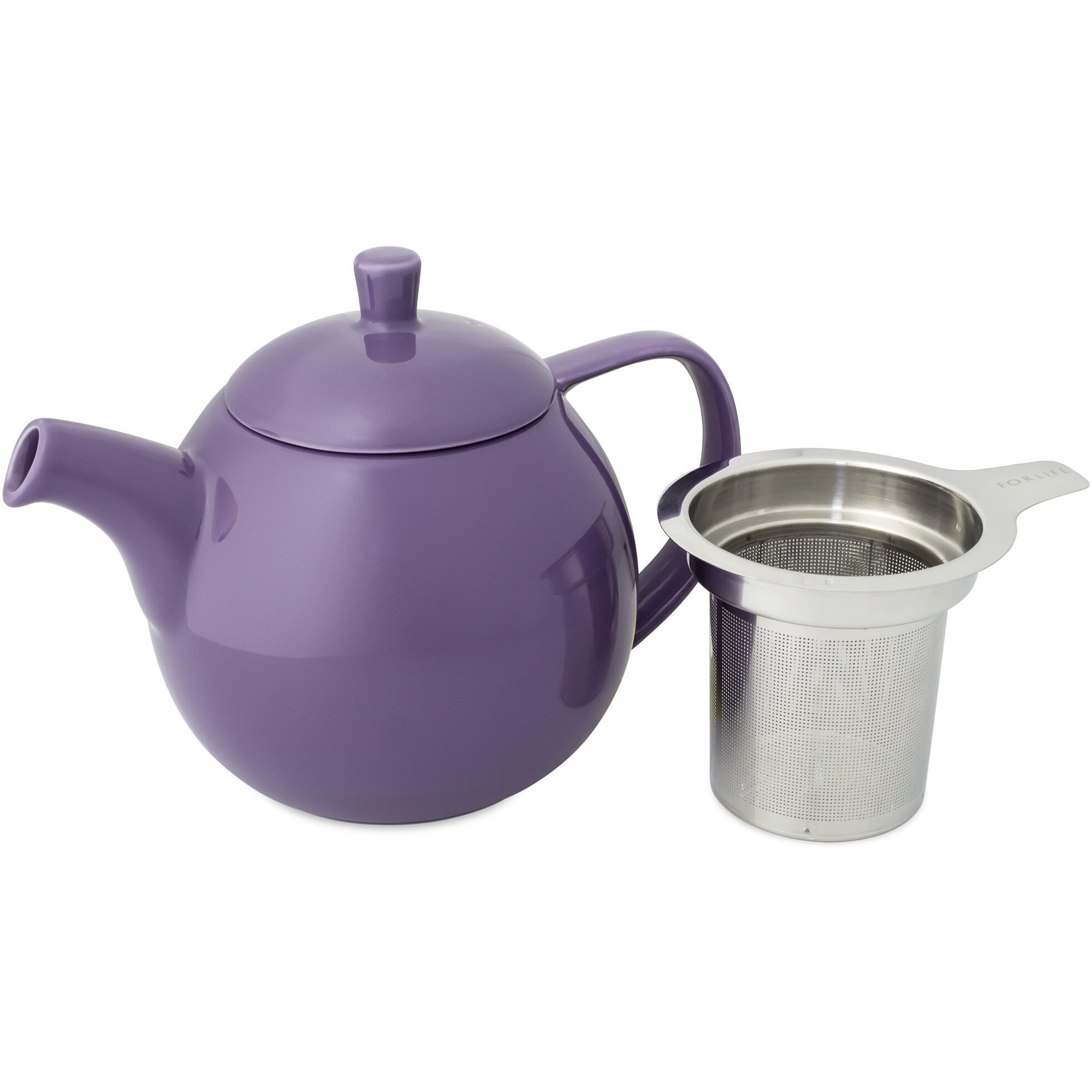 Forlife Curve Teapot With Infuser, 24-Ounce, Purple