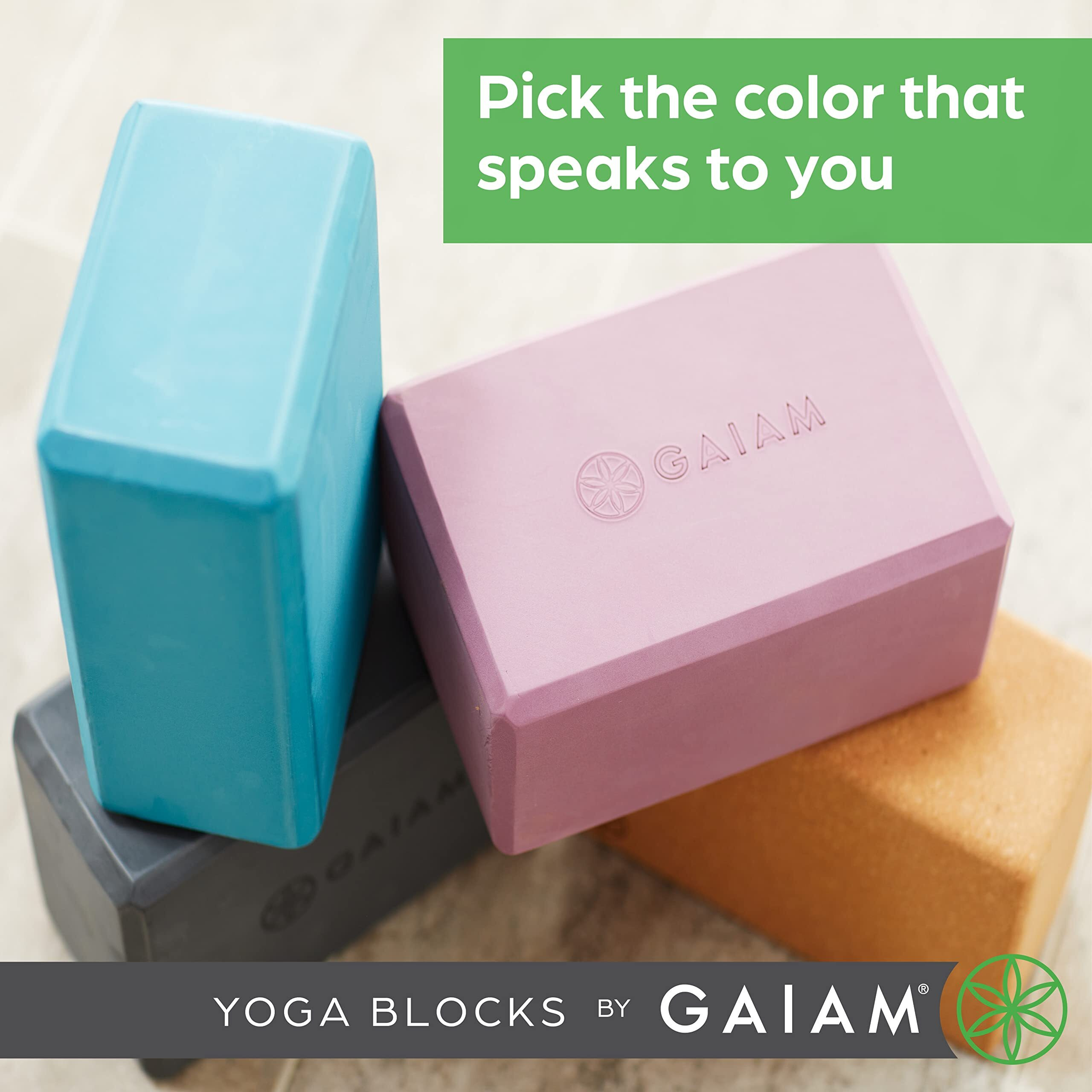 Gaiam Yoga Block - Supportive Latex-Free Eva Foam - Soft Non-Slip Surface With Beveled Edges For Yoga, Pilates, Meditation - Yoga Accessories For Stability, Balance, Deepen Stretches (Embossed Black)