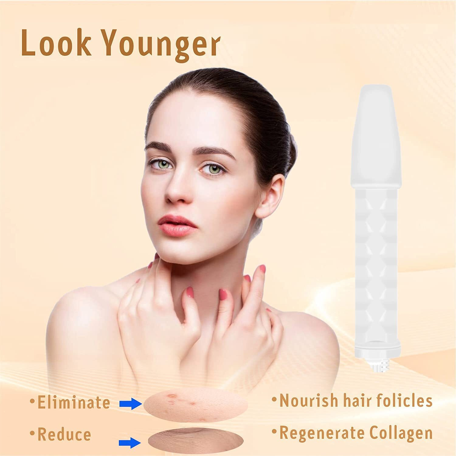 Quiet&Far High Frequency Facial Machine Skin Care Tool For Face Skin Care High Frequency Facial Wand Device With 4 Tubes